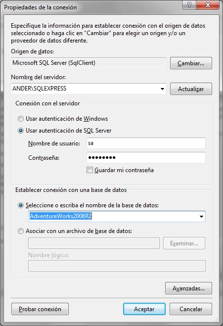 Configuración base de datos”